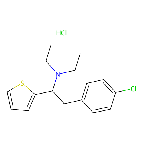 2-Thenylamine, alpha-(p-chlorobenzyl)-N,N-diethyl-, hydrochloride structure
