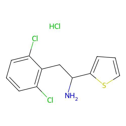 2-(2,6-Dichlorophenyl)-1-(thiophen-2-yl)ethan-1-amine--hydrogen chloride (1/1) structure