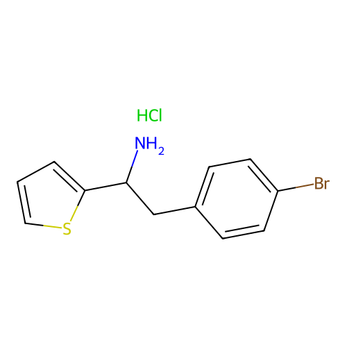 2-(4-Bromophenyl)-1-(thiophen-2-yl)ethan-1-amine--hydrogen chloride (1/1) structure