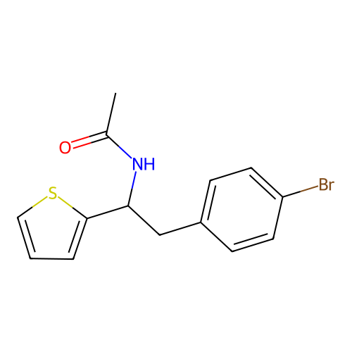 Acetamide, N-(2-(4-bromophenyl)-1-(2-thienyl)ethyl)- structure