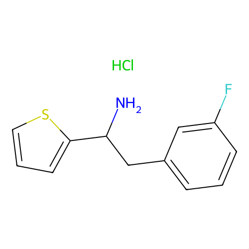 2-(3-Fluorophenyl)-1-(thiophen-2-yl)ethan-1-amine--hydrogen chloride (1/1) structure