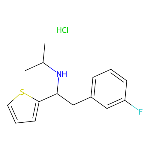 2-Thenylamine, alpha-(m-fluorobenzyl)-N-isopropyl-, hydrochloride structure