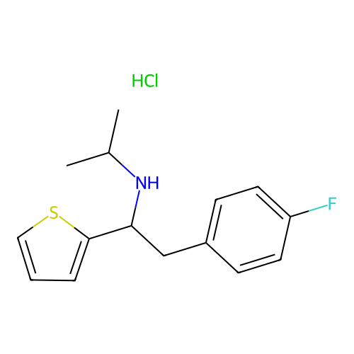 2-Thenylamine, alpha-(p-fluorobenzyl)-N-isopropyl-, hydrochloride structure