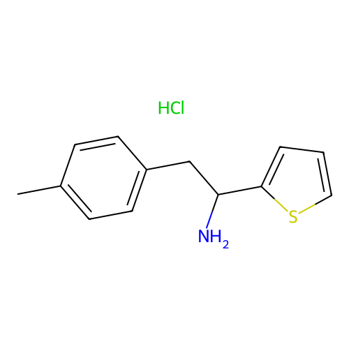 2-(4-Methylphenyl)-1-(thiophen-2-yl)ethan-1-amine--hydrogen chloride (1/1) structure