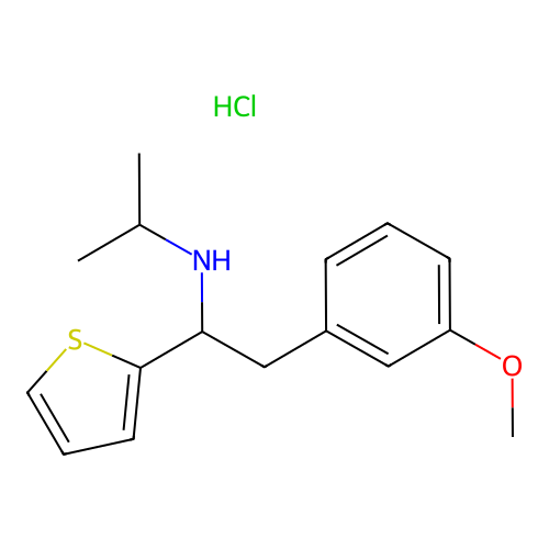 2-Thenylamine, N-isopropyl-alpha-(m-methoxybenzyl)-, hydrochloride structure