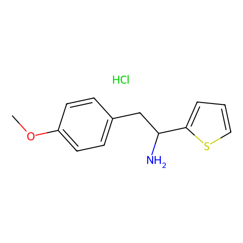 2-(4-Methoxyphenyl)-1-(thiophen-2-yl)ethan-1-amine--hydrogen chloride (1/1) structure