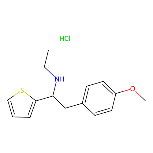 2-Thenylamine, N-ethyl-alpha-(p-methoxybenzyl)-, hydrochloride structure