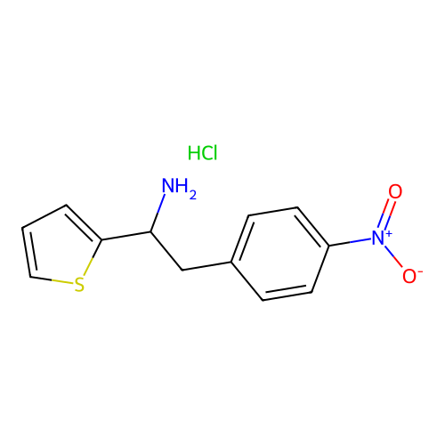 2-(4-Nitrophenyl)-1-(thiophen-2-yl)ethan-1-amine--hydrogen chloride (1/1) structure