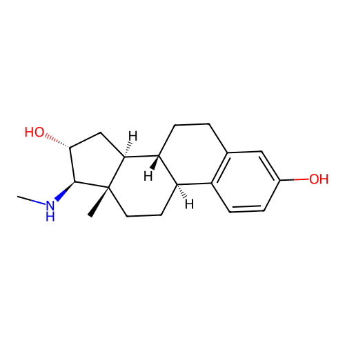 17beta-Methylamino-oestra-1,3,5(10)-triene-3,16alpha-diol structure