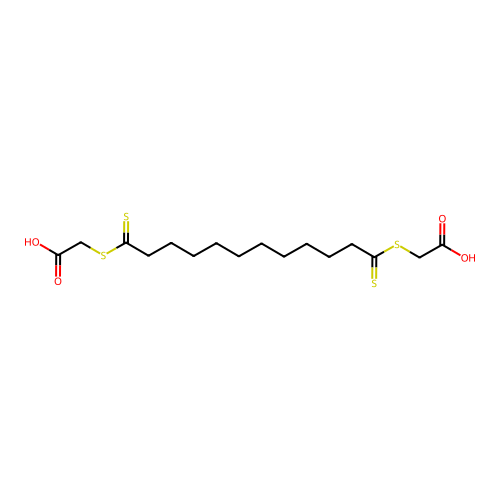 ((12-((Carboxymethyl)thio)-12-thioxododecanethioyl)thio)acetic acid structure
