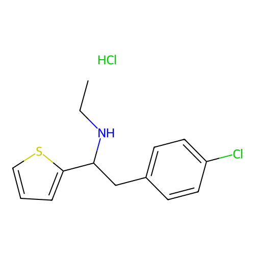 alpha-(p-Chlorobenzyl)-N-ethyl-2-thenylamine hydrochloride structure