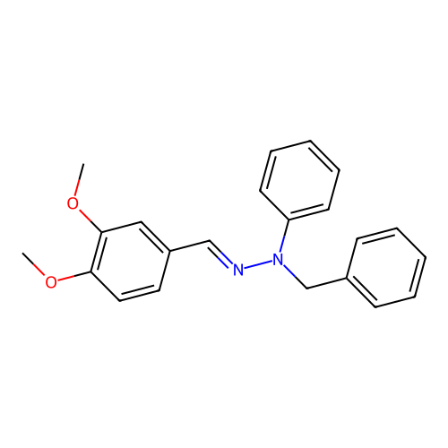 N-benzyl-N-[(3,4-dimethoxyphenyl)methylideneamino]aniline structure
