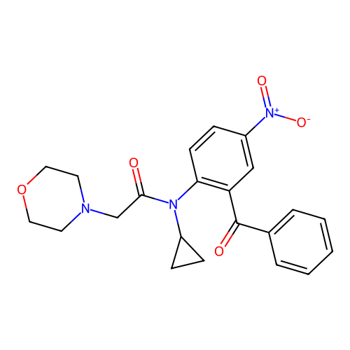 4-Morpholineacetamide, N-(2-benzoyl-4-nitrophenyl)-N-cyclopropyl- structure