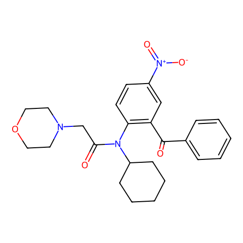 4-Morpholineacetamide, N-(2-benzoyl-4-nitrophenyl)-N-cyclohexyl- structure