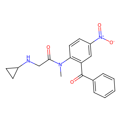 Acetamide, N-(2-benzoyl-4-nitrophenyl)-2-(cyclopropylamino)-N-methyl- structure