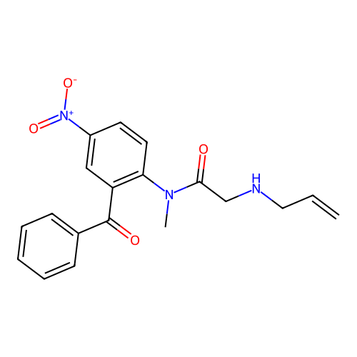 Acetamide, N-(2-benzoyl-4-nitrophenyl)-N-methyl-2-(2-propenylamino)- structure