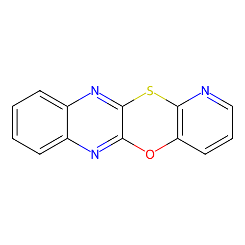 Pyrido(2',3':5,6)(1,4)oxathiino(2,3-b)quinoxaline structure