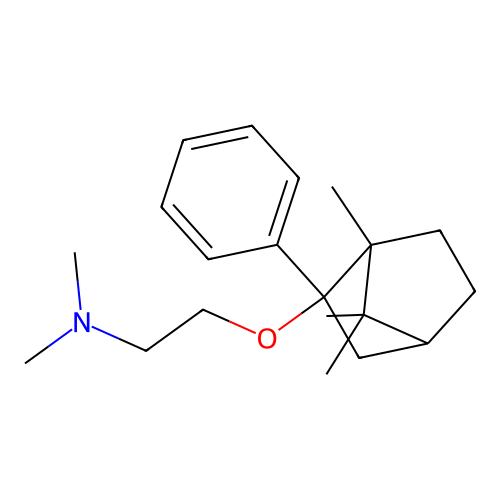 Dimethyl-[2-(1,7,7-trimethyl-2-phenyl-bicyclo[2.2.1]hept-2-yloxy)-ethyl]-amine structure