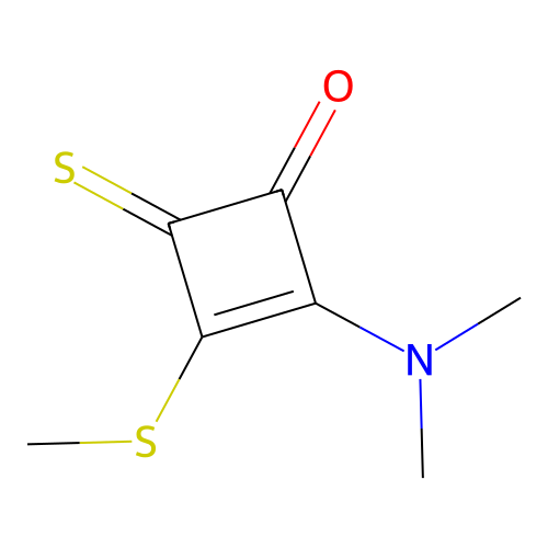 2-(Dimethylamino)-3-(methylthio)-4-thioxo-2-cyclobuten-1-one structure