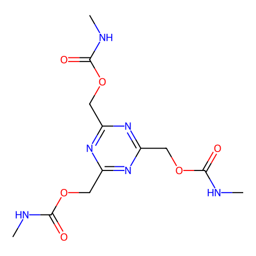 s-Triazine-2,4,6-trimethanol, tris(methylcarbamate) ester structure