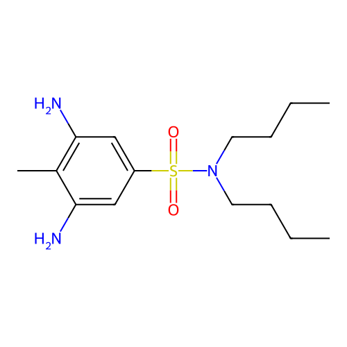 2,6-Diamino-N,N-dibutyltoluene-4-sulphonamide structure