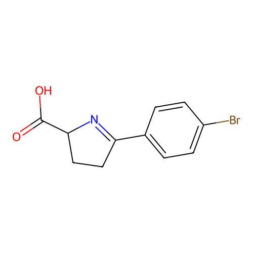 5-(4-bromophenyl)-3,4-dihydro-2H-pyrrole-2-carboxylic acid structure