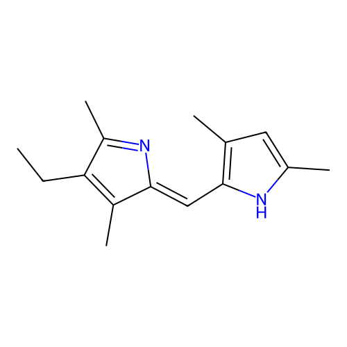 1H-Pyrrole, 5-[(3,5-dimethyl-2H-pyrrol-2-ylidene)methyl]-3-ethyl-2,4-dimethyl- structure