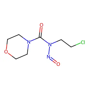 4-(N-(2-chloroethyl)-N-nitrosocarbamoyl)morpholine structure