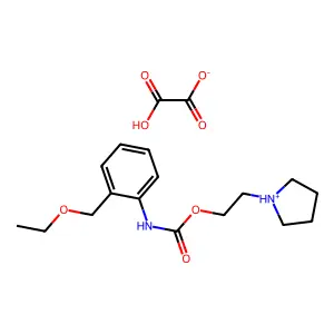 Carbanilic acid, o-(ethoxymethyl)-, 2-(1-pyrrolidinyl)ethyl ester, oxalate (1:1) structure