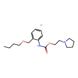 Carbanilic acid, o-(butoxymethyl)-, 2-(1-pyrrolidinyl)ethyl ester, hydrochloride structure