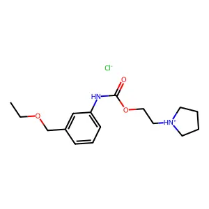 Carbanilic acid, m-(ethoxymethyl)-, 2-(1-pyrrolidinyl)ethyl ester, hydrochloride structure