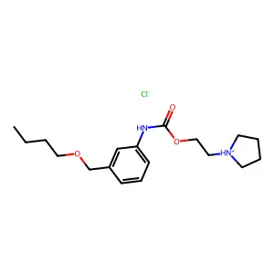Carbanilic acid, m-(butoxymethyl)-, 2-(1-pyrrolidinyl)ethyl ester, hydrochloride structure