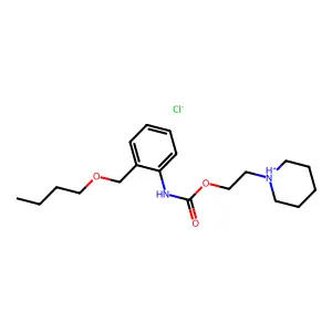 Carbanilic acid, o-(butoxymethyl)-, 2-piperidinoethyl ester, hydrochloride structure