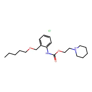 Carbanilic acid, o-((pentyloxy)methyl)-, 2-piperidinoethyl ester, hydrochloride structure