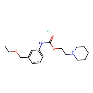 Carbanilic acid, m-(ethoxymethyl)-, 2-piperidinoethyl ester, hydrochloride structure