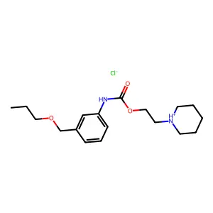 Carbanilic acid, m-(propoxymethyl)-, 2-piperidinoethyl ester, hydrochloride structure