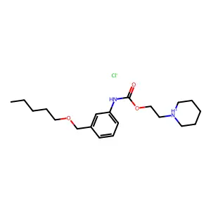 Carbanilic acid, m-((pentyloxy)methyl)-, 2-piperidinoethyl ester, hydrochloride structure