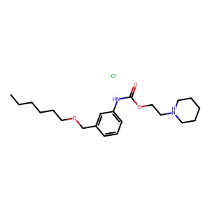 Carbanilic acid, m-((hexyloxy)methyl)-, 2-piperidinoethyl ester, hydrochloride structure