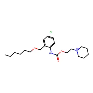 Carbanilic acid, o-((hexyloxy)methyl)-, 2-piperidinoethyl ester, hydrochloride structure