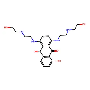 1-Hydroxy-5,8-bis(2-((2-hydroxyethyl)amino)ethylamino)-9,10-anthracenedione structure