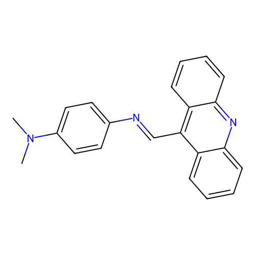 4-(acridin-9-ylmethylideneamino)-N,N-dimethylaniline structure