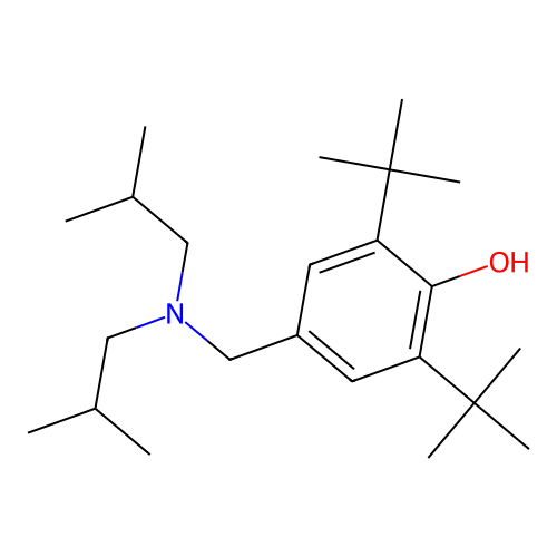 4-((Bis(2-methylpropyl)amino)methyl)-2,6-bis(1,1-dimethylethyl)phenol structure