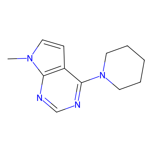 7-methyl-4-(piperidin-1-yl)-7H-pyrrolo[2,3-d]pyrimidine structure