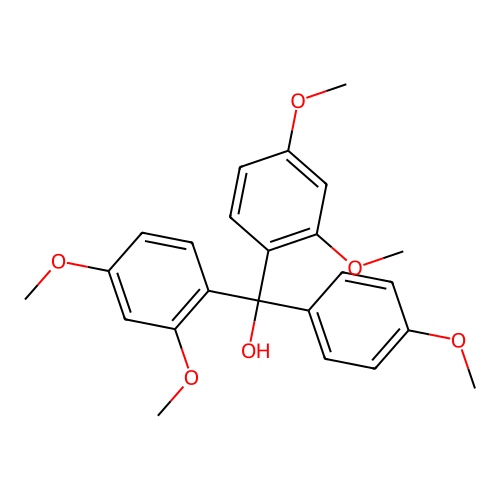 2,2'4,4',4''-Pentamethoxytriphenylmethanol structure