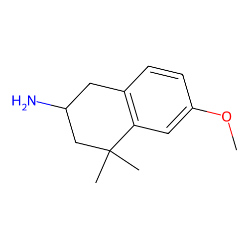 6-Methoxy-4,4-dimethyl-1,2,3,4-tetrahydronaphthalen-2-amine structure