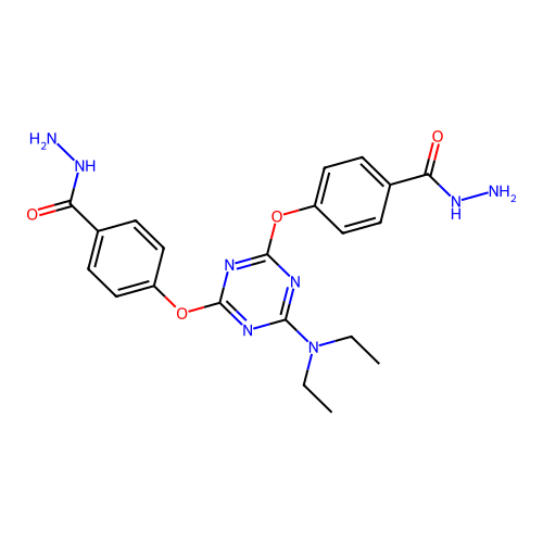 4,4'-{[6-(Diethylamino)-1,3,5-triazine-2,4-diyl]bis(oxy)}dibenzohydrazide structure