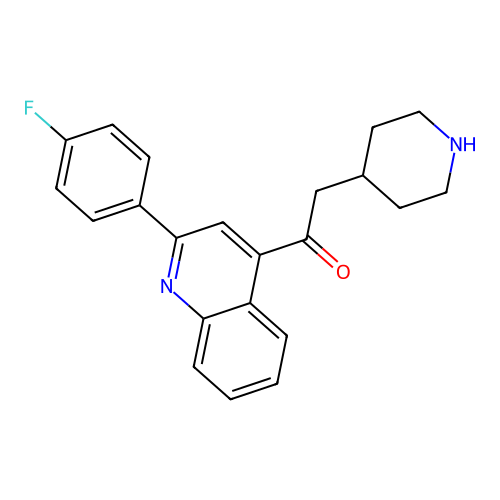 Ethanone, 1-(2-(4-fluorophenyl)-4-quinolinyl)-2-(4-piperidinyl)- structure