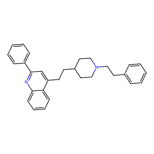 Quinoline, 2-phenyl-4-(2-(1-(2-phenylethyl)-4-piperidinyl)ethyl)- structure