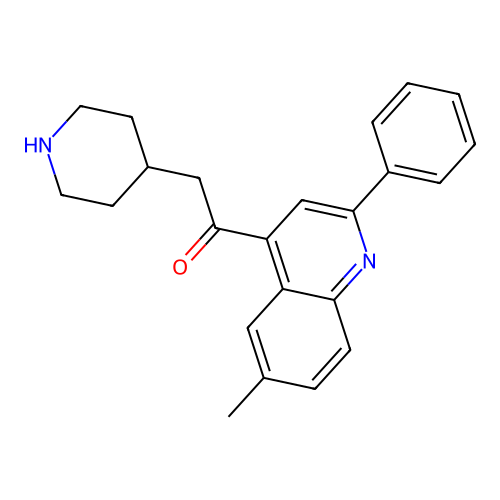 Ethanone, 1-(6-methyl-2-phenyl-4-quinolinyl)-2-(4-piperidinyl)- structure