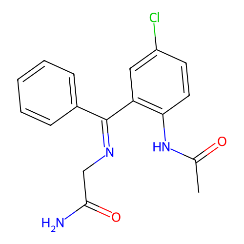(E)-N-(2-(((2-Amino-2-oxoethyl)imino)phenylmethyl)-4-chlorophenyl)acetamide structure